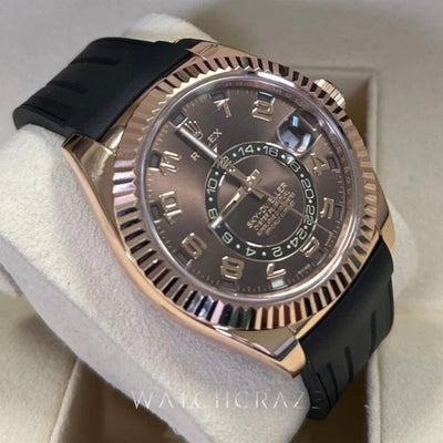 ROLEX SKYDWELLER EVEROSE ON RUBBER B 326235 2016 - WatchCraze.com.au