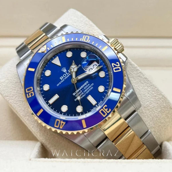 2022 ROLEX SUBMARINER BLUESY TWO TONED 41MM 126613LB FULL STICKERED - WatchCraze.com.au