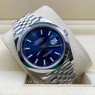 2022 ROLEX DATEJUST 41MM BLUE DIAL JUBILEE 126300 - WatchCraze.com.au