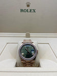 2021 ROLEX DAY DATE 40MM ROSE GOLD OLIVE DIAL FACTORY DIAMOND BEZEL 228235RBR  2021 FULL SET - WatchCraze.com.au