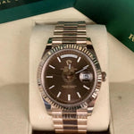 ROLEX DAYDATE ROSE GOLD CHOCOLATE DIAL - WatchCraze.com.au