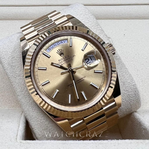 2022 ROLEX DAYDATE YELLOW GOLD 40MM 228238 - WatchCraze.com.au