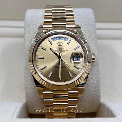 2022 ROLEX DAYDATE YELLOW GOLD 40MM 228238 - WatchCraze.com.au