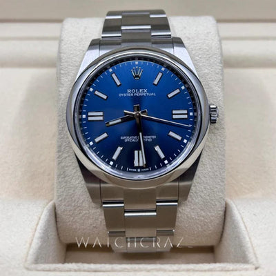 2022 UNWORN OYSTER PERPETUAL 41MM BLUE DIAL 124300 - WatchCraze.com.au