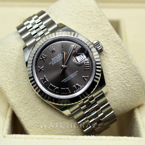2022 ROLEX LADY-DATEJUST 28MM DARK GREY DIAL 279174 - WatchCraze.com.au