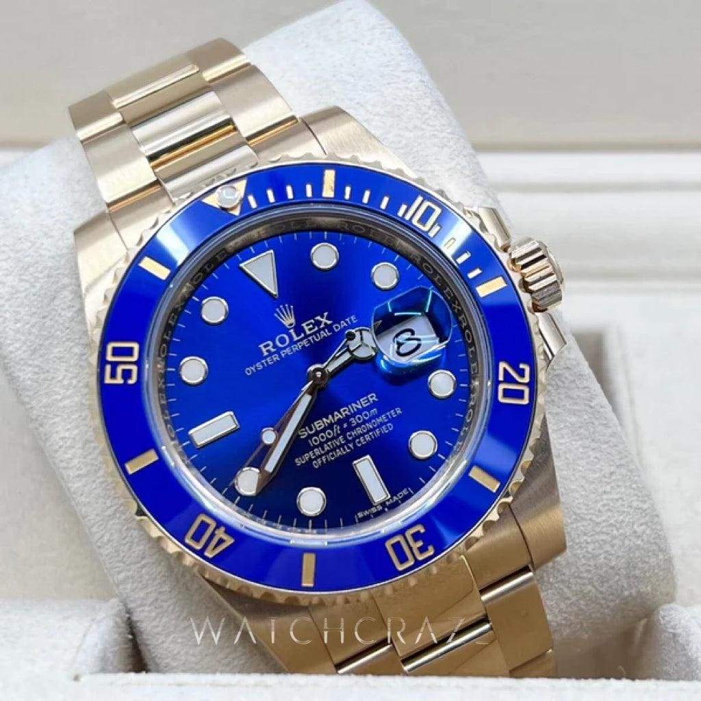 2020 ROLEX SUBMARINER BLUESY YELLOW GOLD 40MM 116618LB