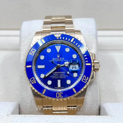 2020 ROLEX SUBMARINER BLUESY YELLOW GOLD 40MM 116618LB - WatchCraze.com.au