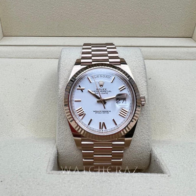 2021 ROLEX DAYDATE EVEROSE WHITE DIAL 40MM 228235 - WatchCraze.com.au