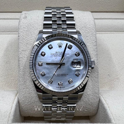 2022 ROLEX DATEJUST 36MM MOP DIAL W/ DIAMONDS 126234 - WatchCraze.com.au