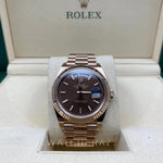 2021 ROLEX DAYDATE EVEROSE CHOCOLATE MOTIF DIAL 40MM 228235 - WatchCraze.com.au