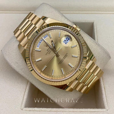 2021 ROLEX DAY-DATE YELLOW GOLD 40MM 228238 - WatchCraze.com.au