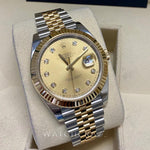 ROLEX DATEJUST 41MM GOLD DIAL w/ DIAMONDS 2022 126333 - WatchCraze.com.au