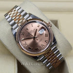 2022 ROLEX DATEJUST 36MM EVEROSE & OYSTERSTEEL ROSE ROMAN NUMERAL DIAMOND DIAL 126231 - WatchCraze.com.au