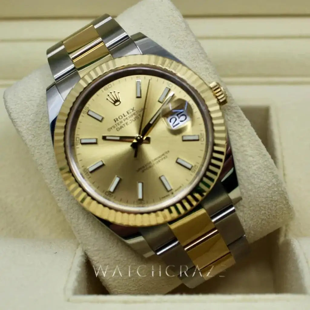2022 ROLEX DATEJUST 41MM TWO TONED CHAMPAGNE DIAL 126333