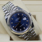2022 ROLEX DATEJUST 41MM BLUE DIAL 126334 FULL STICKERS FLUTED & JUBILEE - WatchCraze.com.au