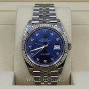 2022 ROLEX DATEJUST 41MM BLUE DIAL 126334 FULL STICKERS FLUTED & JUBILEE - WatchCraze.com.au