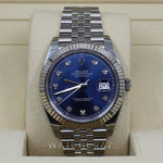 2022 ROLEX DATEJUST 41MM BLUE DIAL 126334 FULL STICKERS FLUTED & JUBILEE - WatchCraze.com.au