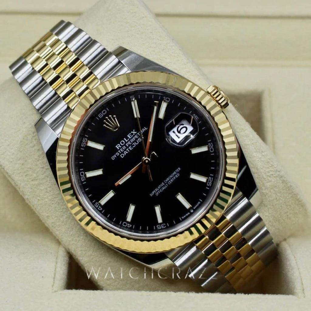2022 ROLEX DATEJUST 41MM BLACK DIAL YELLOW GOLD & OYSTERSTEEL 126333