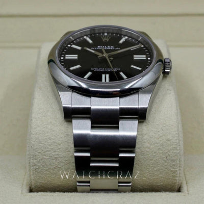 2022 ROLEX OYSTER PERPETUAL 41MM BLACK DIAL PARTIAL STICKERS 124300 - WatchCraze.com.au