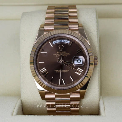 2020 DAY-DATE 40MM EVEROSE CHOCOLATE DIAL 228235 - WatchCraze.com.au