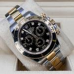2021 ROLEX COSMOGRAPH DAYTONA YELLOW GOLD & OYSTERSTEEL BLACK DIAL DIAMOND MARKERS 116503 - WatchCraze.com.au