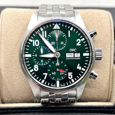 2022 IWC PILOT'S WATCH CHRONOGRAPH 41MM GREEN IW388104 - WatchCraze.com.au