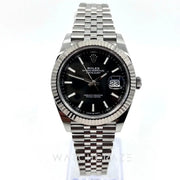 2021 ROLEX DATEJUST BLACK DIAL FLUTED JUBILEE 126334 - WatchCraze.com.au