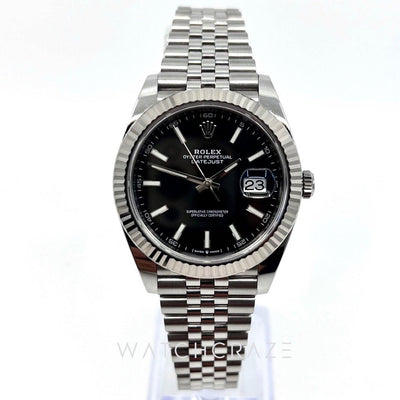 2021 ROLEX DATEJUST BLACK DIAL FLUTED JUBILEE 126334 - WatchCraze.com.au