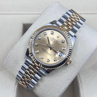 2023 ROLEX DATEJUST CHAMPAGNE DIAL DIAMOND MARKERS 31MM 278283 - WatchCraze.com.au