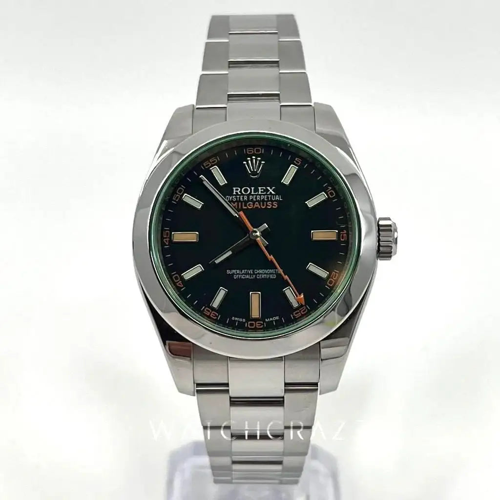 2014 ROLEX MILGAUSS M116400GV BLACK DIAL ORIGINAL BOX, ROLEX WARRANTY CARD & HOLDER, NO BOOKLETS
