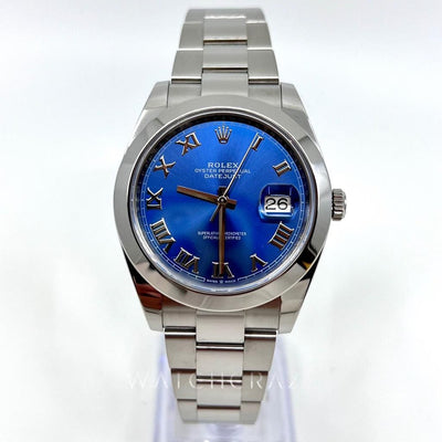 2020 ROLEX DATEJUST 41MM 126300 AZZURRO DIAL - WatchCraze.com.au