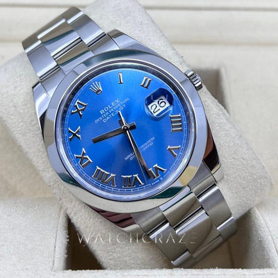 2020 ROLEX DATEJUST 41MM 126300 AZZURRO DIAL - WatchCraze.com.au