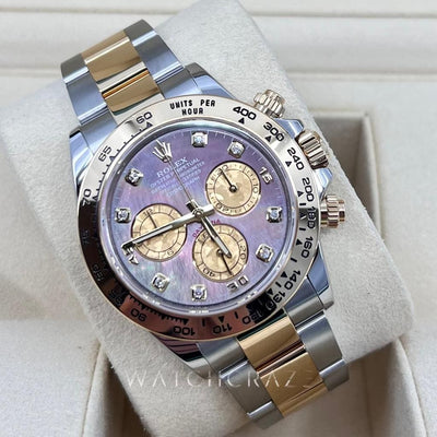 2020 ROLEX DAYTONA BLACK MOTHER OF PEARL DIAMOND MARKERS 116503 40MM - WatchCraze.com.au