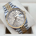 2021 ROLEX DATEJUST 36MM PALM MOTIF DIAL 126233 STICKERED CLASP - WatchCraze.com.au