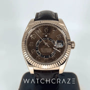 2014 ROLEX SKYDWELLER ROSE GOLD BROWN DIAL 42MM 326135 - WatchCraze.com.au