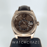 2014 ROLEX SKYDWELLER ROSE GOLD BROWN DIAL 42MM 326135 - WatchCraze.com.au