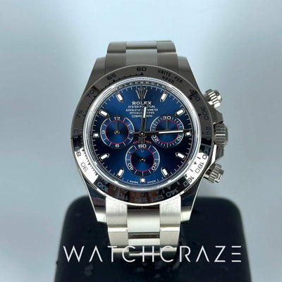 2023 ROLEX DAYTONA WHITE GOLD BLUE DIAL 40MM 116509 - WatchCraze.com.au