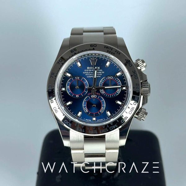 2023 ROLEX DAYTONA WHITE GOLD BLUE DIAL 40MM 116509 - WatchCraze.com.au