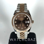 2020 ROLEX DATEJUST CHOCOLATE DIAL DIAMOND MARKERS 41MM 126331 - WatchCraze.com.au