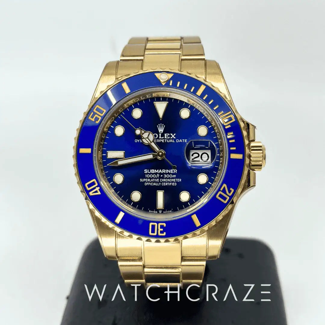 2022 ROLEX SUBMARINER DATE YELLOW GOLD 'BLUESY' 41MM 126618LB
