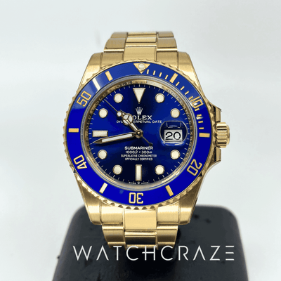 2022 ROLEX SUBMARINER DATE YELLOW GOLD 'BLUESY' 41MM 126618LB - WatchCraze.com.au
